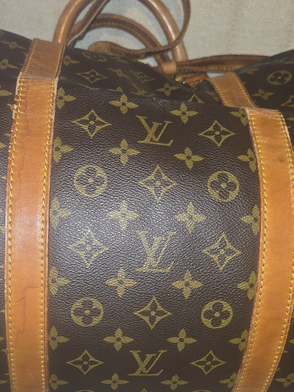 Authentic Louis Vuitton Keepall Bandoulière 60 Monogram Duffel Travel Bag Strap